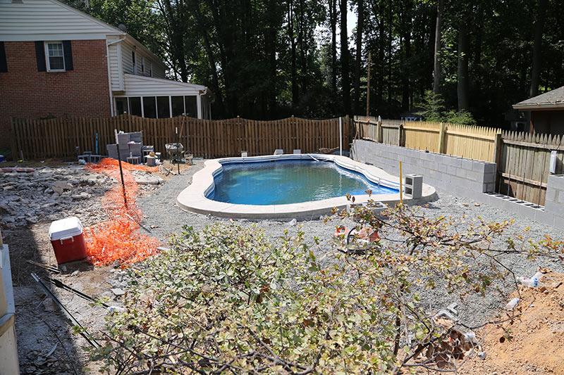 Maryland Back Yard Pool Landscaping Project